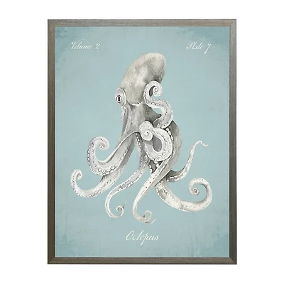 Octopus in Blue Framed Art Print
