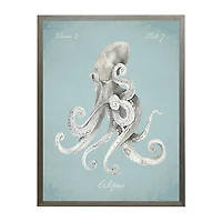 Octopus in Blue Framed Art Print