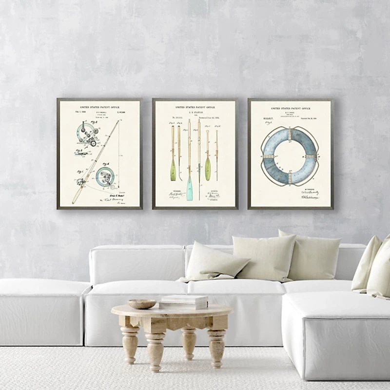 Vintage Boat Oars Patent Framed Art Print