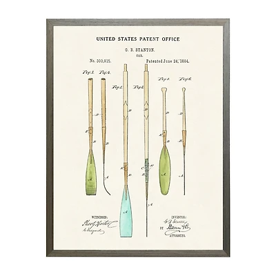 Vintage Boat Oars Patent Framed Art Print
