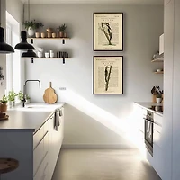 Birds Diagram II Framed Art Prints, Set of 2