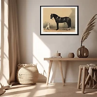 Antiqued Horse and Dog Framed Wall Art