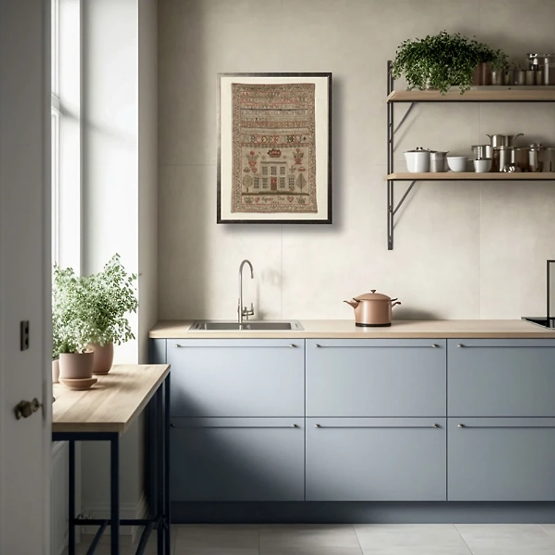 Antique Alphabet Sampler Framed Wall Art