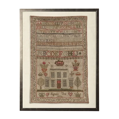 Antique Alphabet Sampler Framed Wall Art