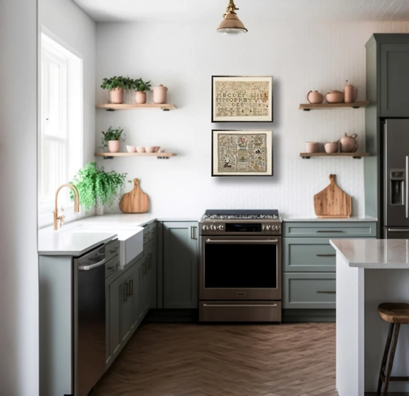 Antique Nature Sampler Framed Wall Art