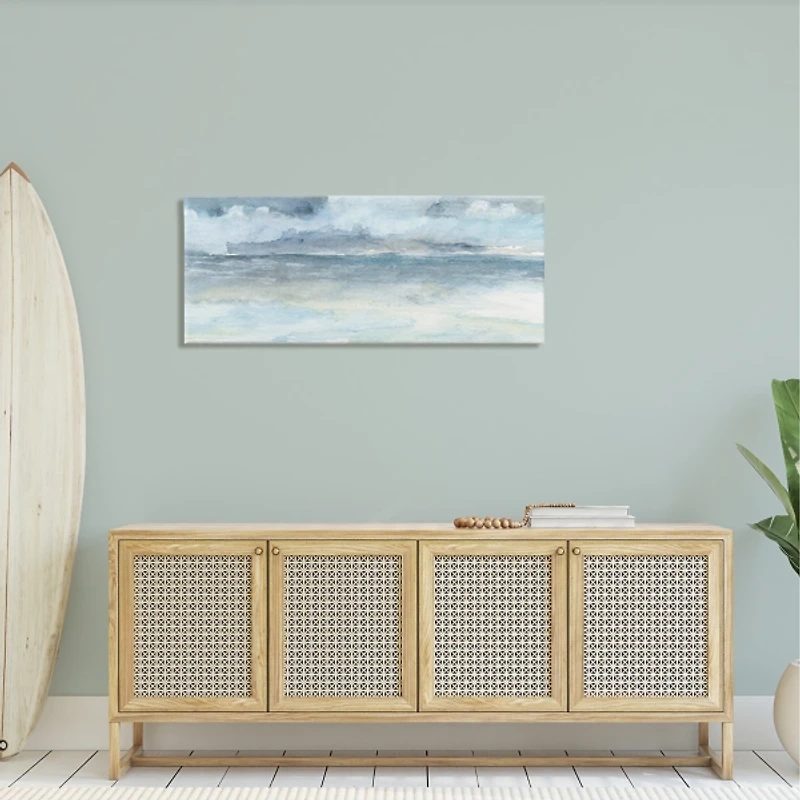 Cloudy Ocean Waves Canvas Art Print, 48x20 in.
