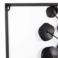 Black Metal Floral Wall Plaques, Set of 2