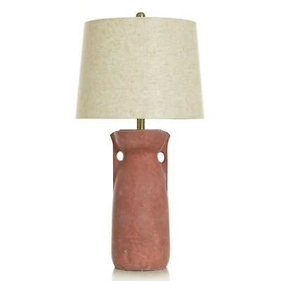 Rust Textured Cement Table Lamp