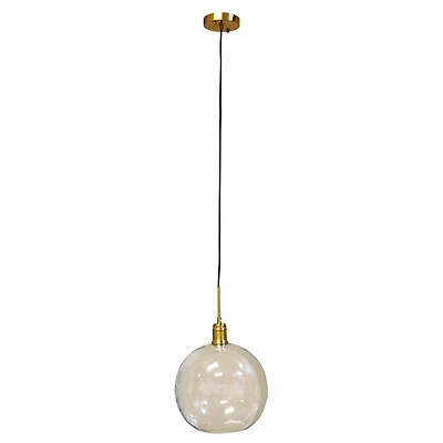 Brass Glass Globe Pendant Light