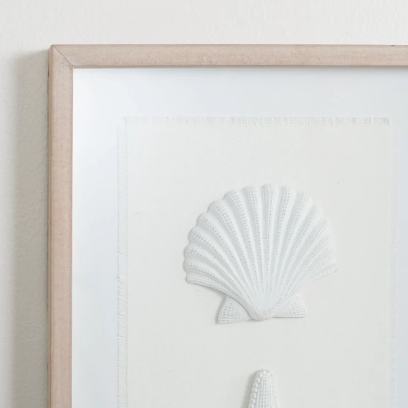 White Shells Shadowbox Wall Plaque