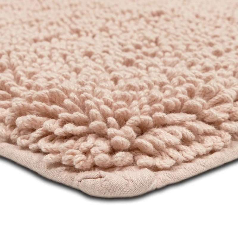 High Pile Blush Cotton Non-Skid Classic Bath Mat