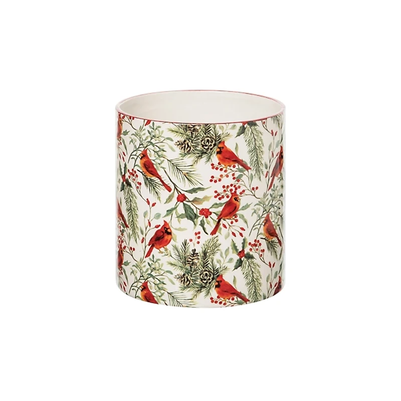 Cardinal Christmas Utensil Crock