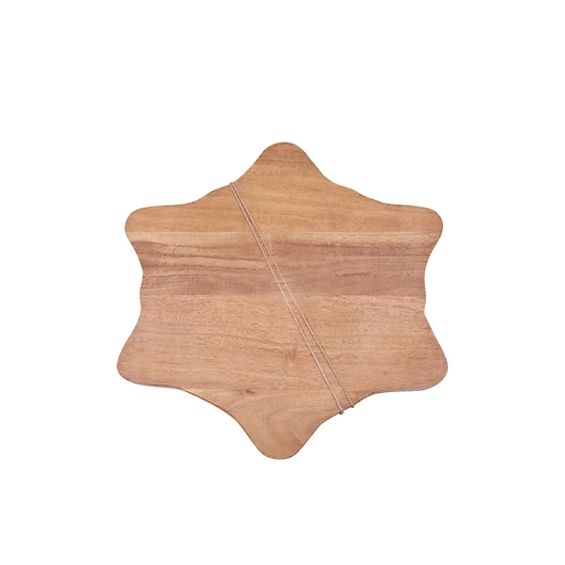 Wood Snowflake Serving Board with Spreader