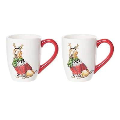 Dog Christmas Sweater Mugs, Set of 2