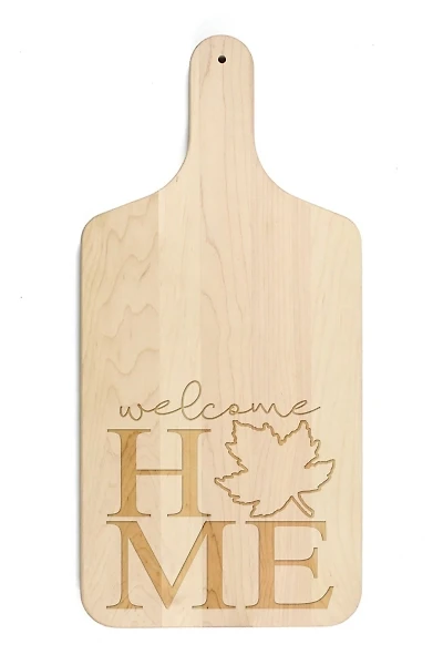 Maple Wood Welcome Home Leaf Cutting Board
