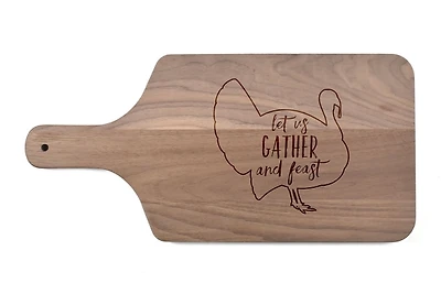 Walnut Wood Let Us Gather & Feast Cutting Board