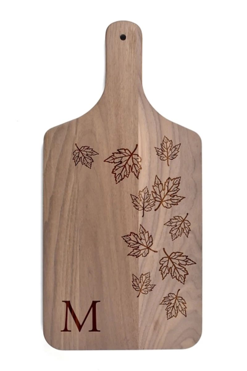 Walnut Personalized Leaf Cutting Board