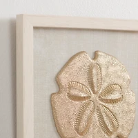 Ivory and Gold Shell Shadow Wall Plaques, Set of 3