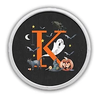Halloween Monogram K White Framed Wall Plaque
