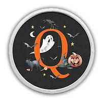Halloween Monogram Q White Framed Wall Plaque