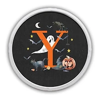 Halloween Monogram Y White Framed Wall Plaque