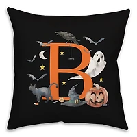Monogram B Halloween Indoor/Outdoor Pillow