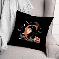 Monogram C Halloween Indoor/Outdoor Pillow