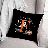 Monogram F Halloween Indoor/Outdoor Pillow