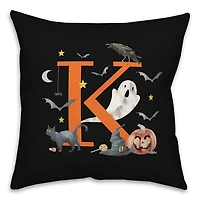 Monogram K Halloween Indoor/Outdoor Pillow