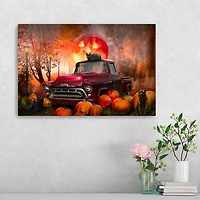 Full Moon Jack O Lantern Canvas Art Print