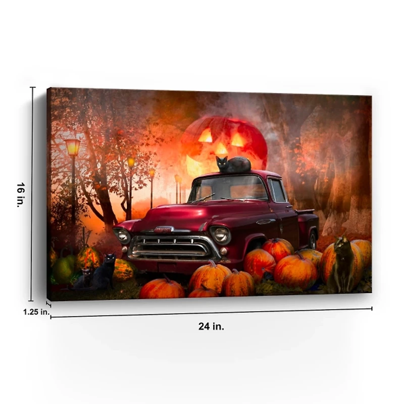 Full Moon Jack O Lantern Canvas Art Print