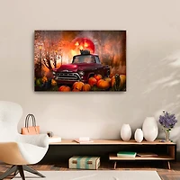 Full Moon Jack O Lantern Canvas Art Print