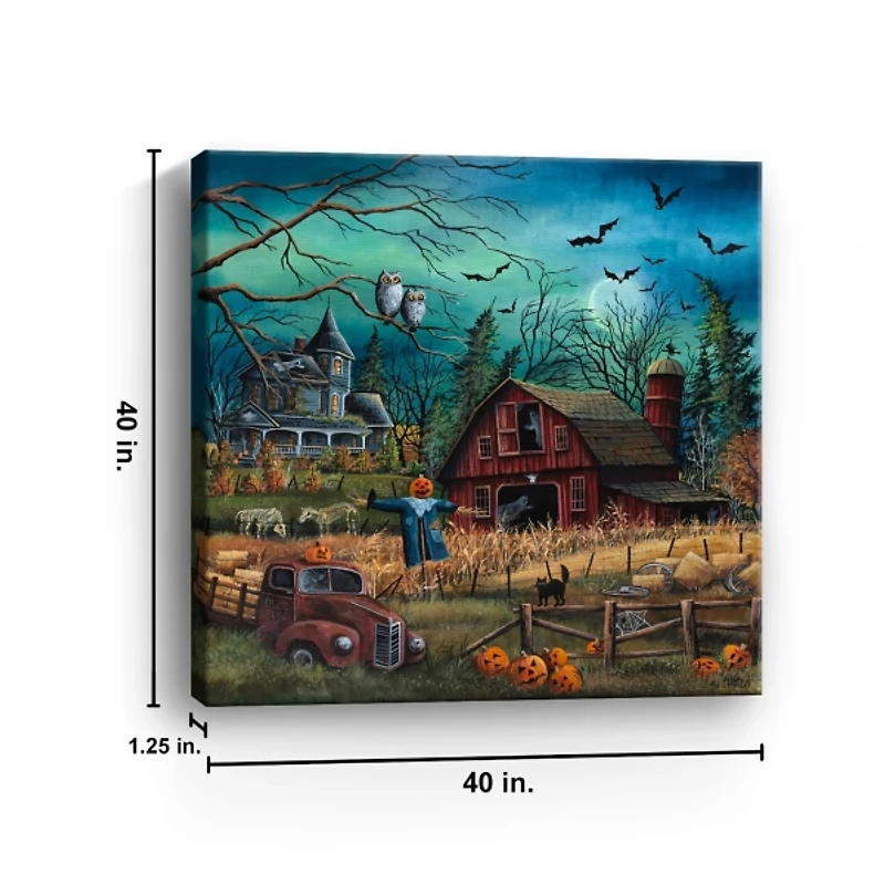 Haunted Farm Canvas Art Print, 40x40
