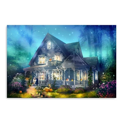 Halloween Mansion Canvas Art Print, 32x48