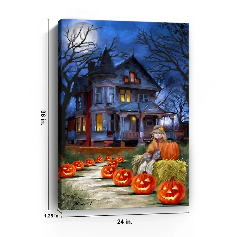 Jack o Lantern Mansion Canvas Art Print