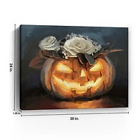 Floral Jack O Lantern Canvas Art Print, 24x30