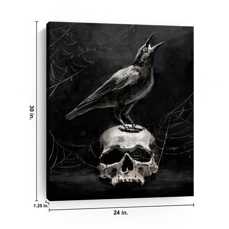Skull & Raven Canvas Art Print, 24x30