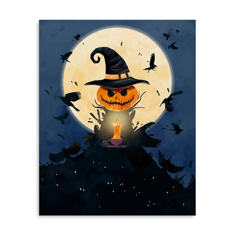 Moonlit Jack O Lantern Canvas Art Print
