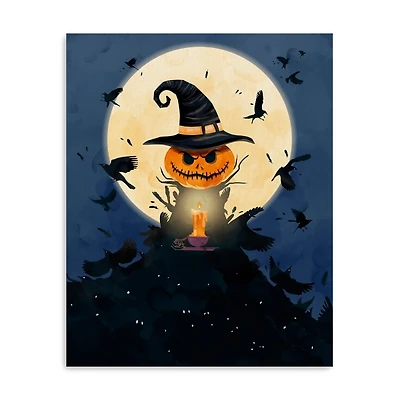 Moonlit Jack O Lantern Canvas Art Print