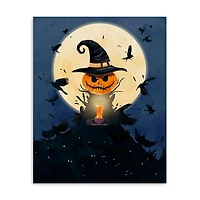 Moonlit Jack O Lantern Canvas Art Print