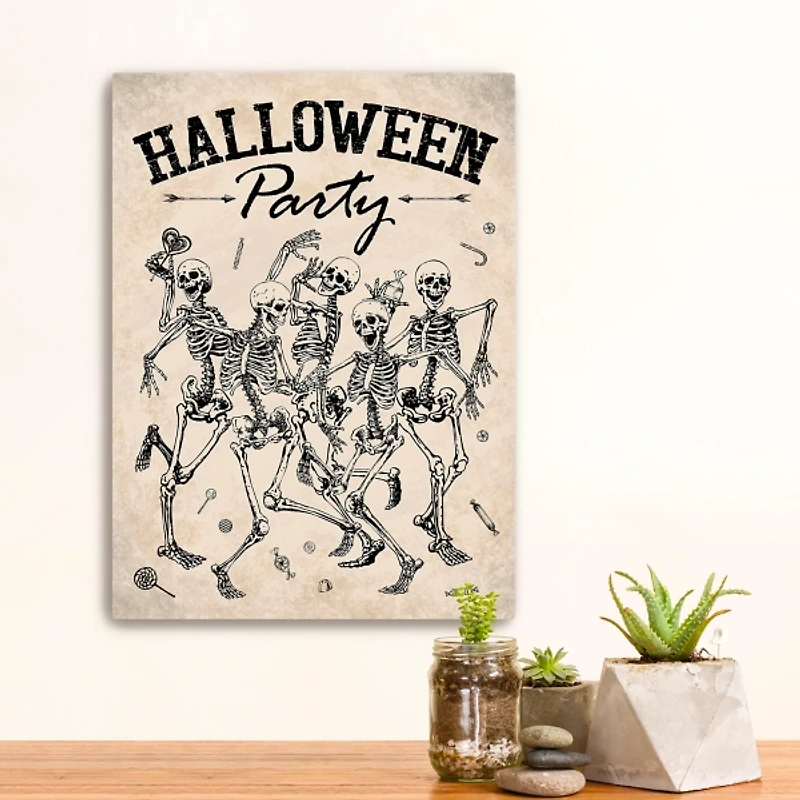 Skeleton Halloween Party Canvas Art Print