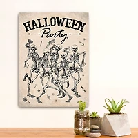 Skeleton Halloween Party Canvas Art Print
