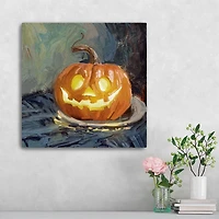 Smiling Jack O Lantern Canvas Art Print