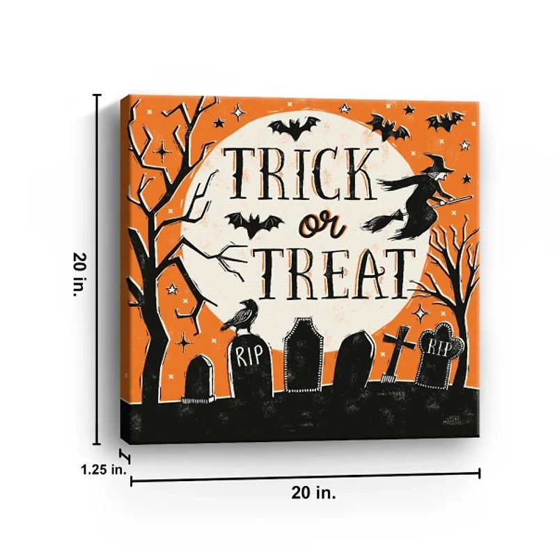 Trick or Treat Graveyard Canvas Art Print