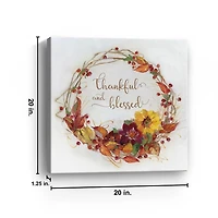 Thankful & Blessed Harvest Wreath Print