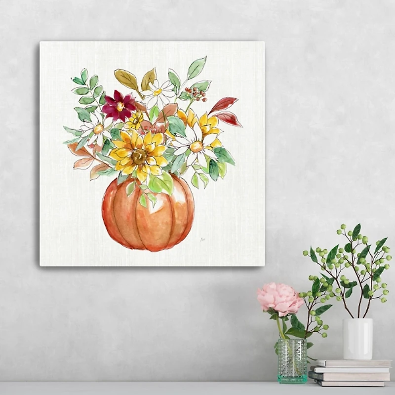 Pumpkin Fall Bouquet Canvas Art Print