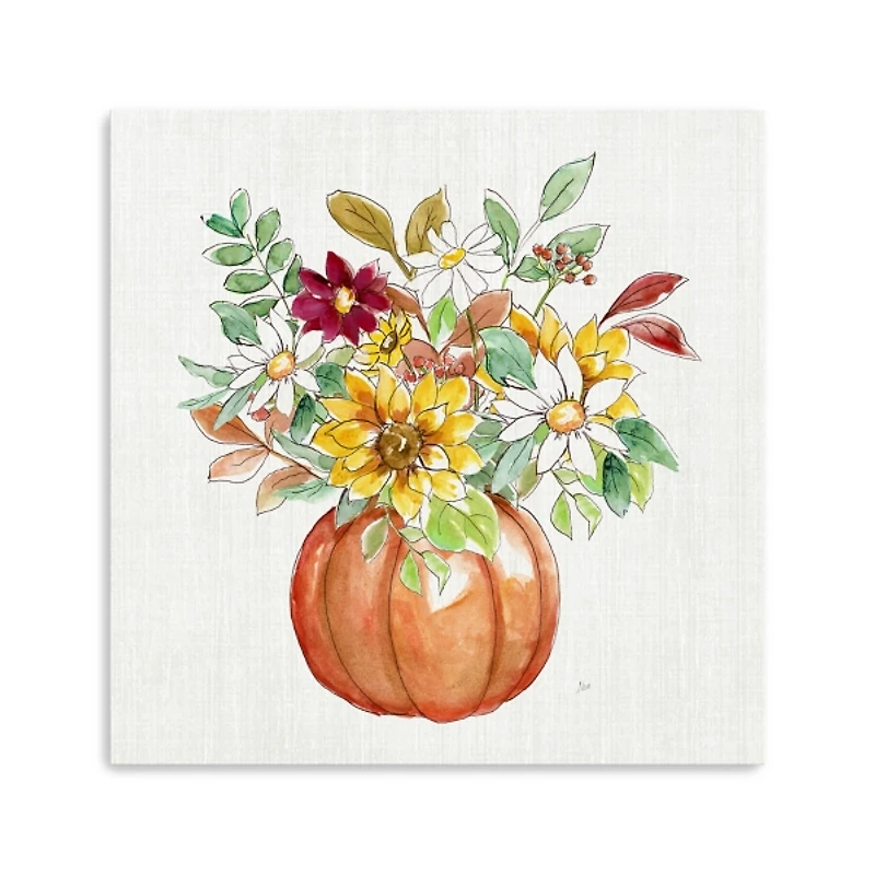 Pumpkin Fall Bouquet Canvas Art Print