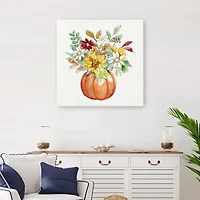 Pumpkin Fall Bouquet Canvas Art Print, 30x30