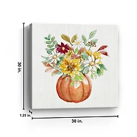 Pumpkin Fall Bouquet Canvas Art Print, 30x30