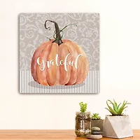 Grateful Pumpkin Canvas Art Print, 20x20